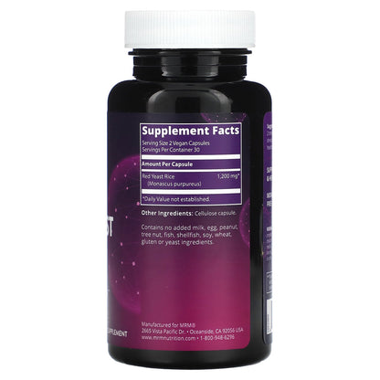 MRM Nutrition, Red Yeast Rice, 60 Vegan Capsules (600 mg Per Capsule)