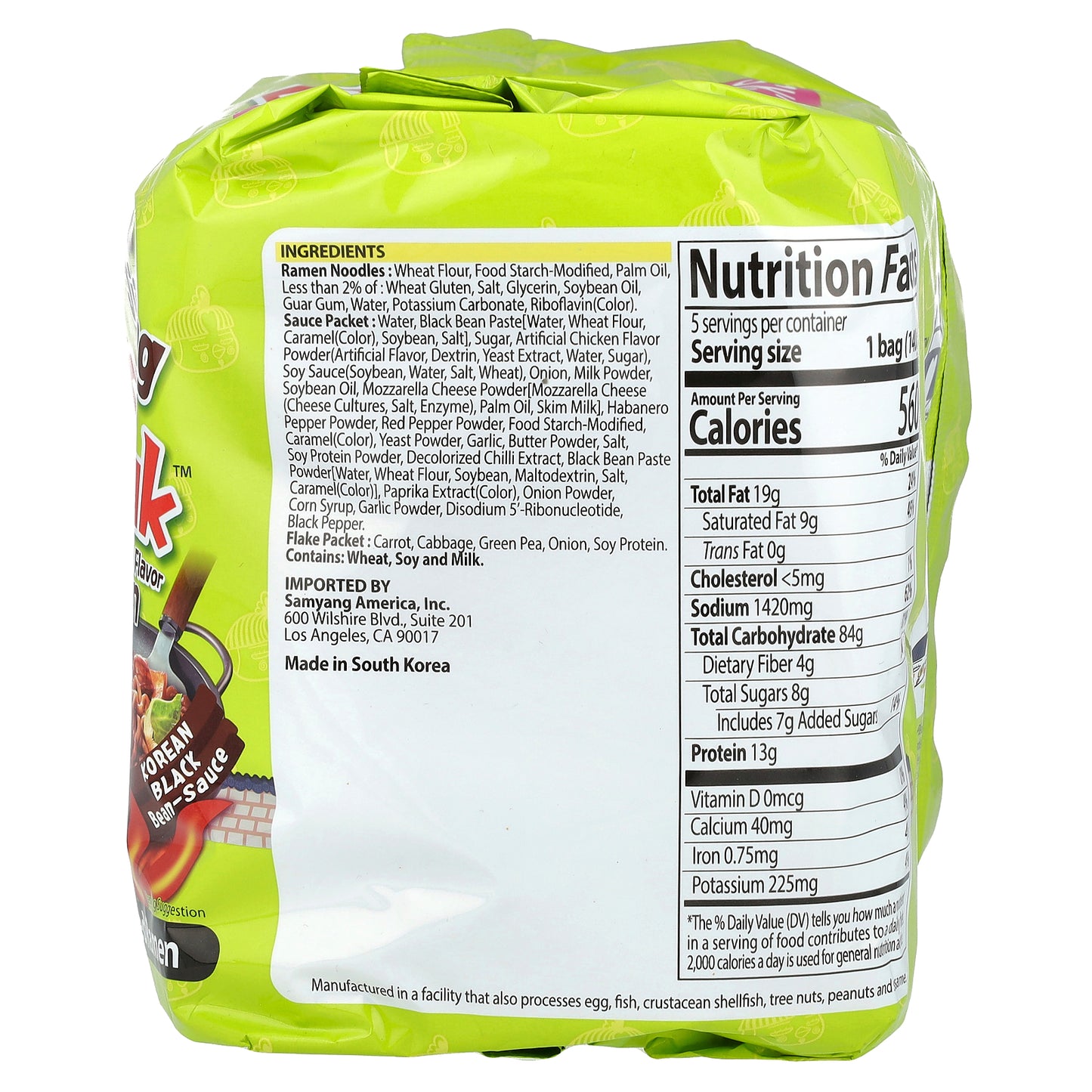 Buldak™, Stir-Fried Ramen, Spicy Chicken, Jjajang, 5 Packs, 4.94 oz (140 g) Each