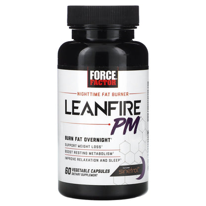 Force Factor, LeanFire® PM, Nighttime Fat Burner, 60 Vegetable Capsules