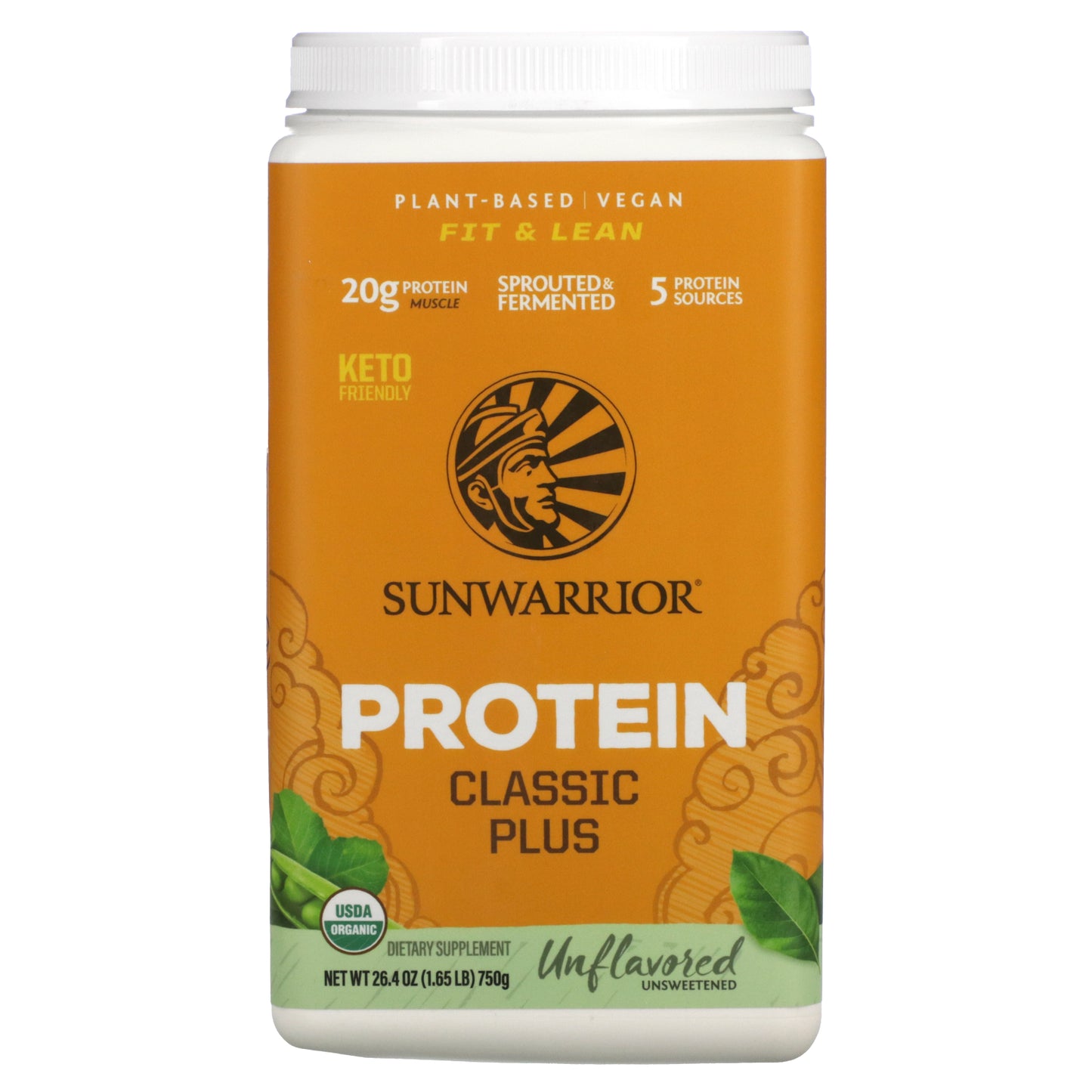 Sunwarrior, Classic Plus Protein, Unflavored, 1.65 lb (750 g)