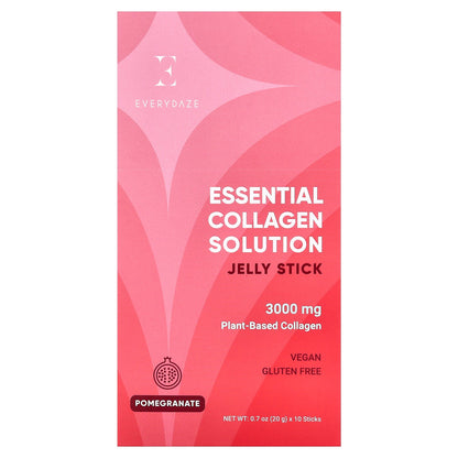 Everydaze, Essential Collagen Solution Jelly Stick, Pomegranate, 10 Sticks, 0.7 oz (20 g) Each