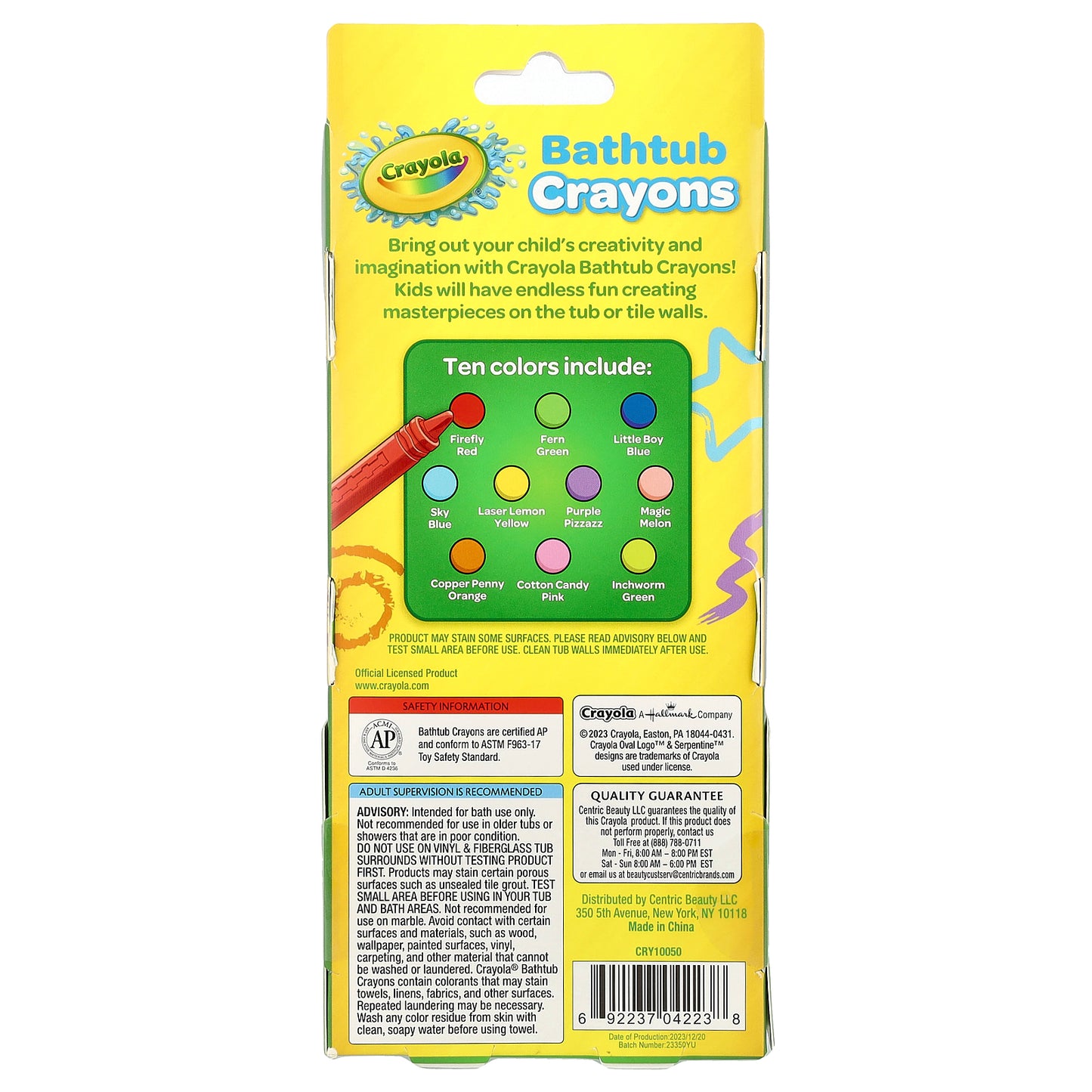 Crayola, Bathtub Crayons, 3+, 10 Bathtub Crayons