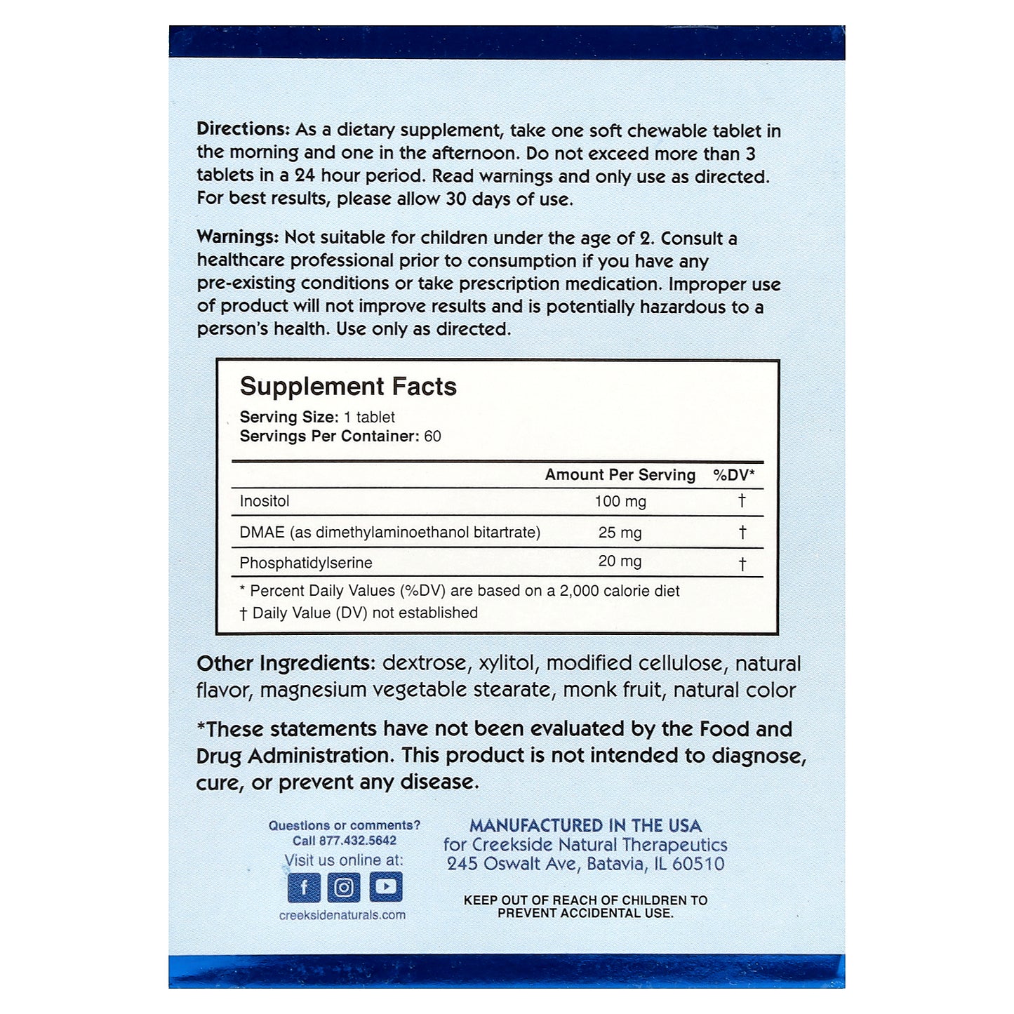 Creekside Natural Therapeutics, Children's Focused Mind Jr.™, Orange Cream, 60 EZ-Melt® Tablets