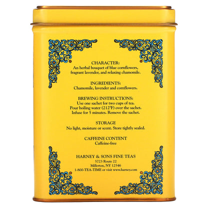 Harney & Sons, HT Tea Blends, Yellow & Blue, Caffeine Free, 20 Sachets, 1.4 oz (40 g)