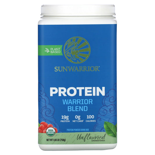 Sunwarrior, Warrior Blend, Protein, Unflavored, 1.65 lbs (750 g)