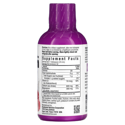 Bluebonnet Nutrition, Liquid Calcium, Magnesium Citrate & Vitamin D3, Raspberry, 16 fl oz (473 ml)