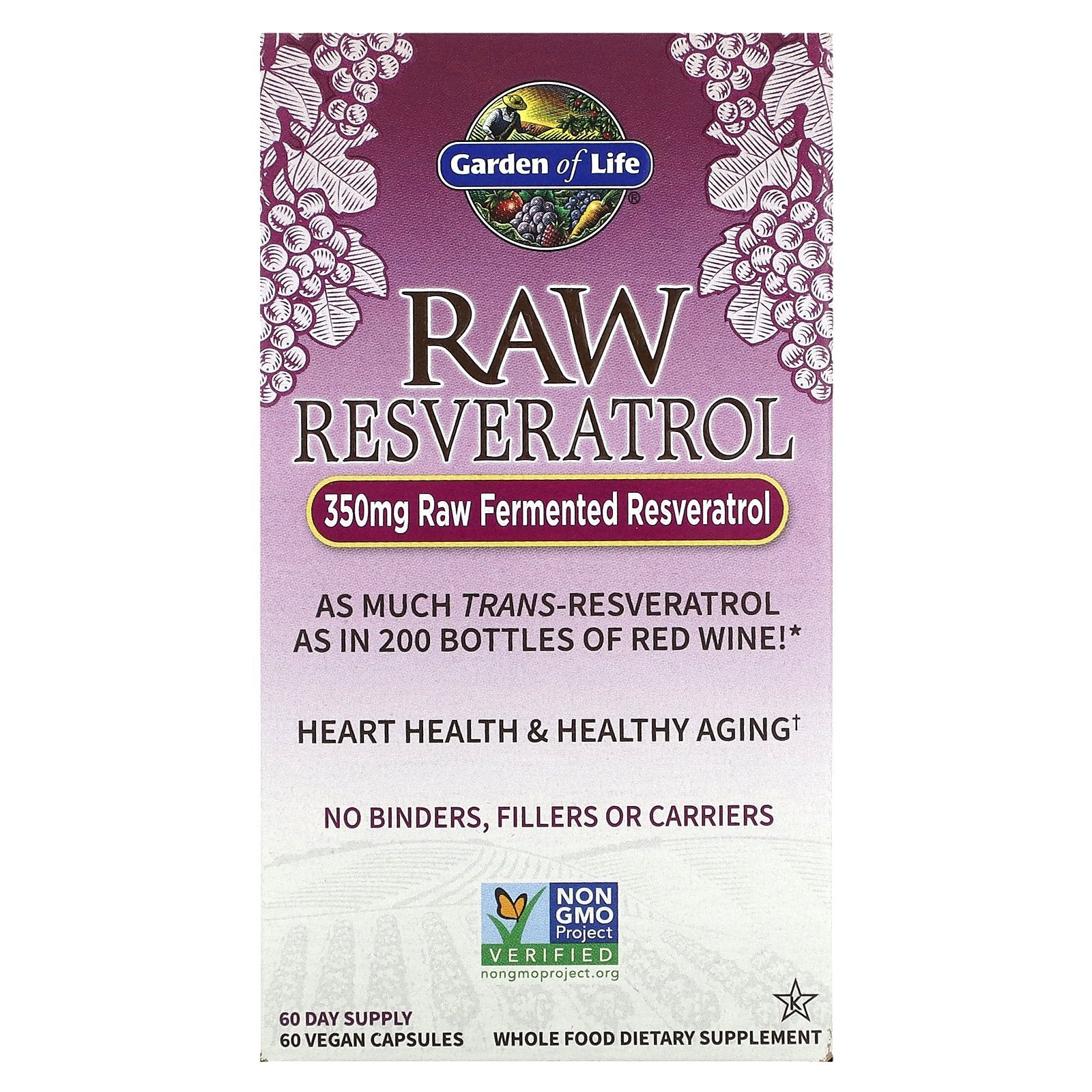 Garden of Life, RAW Resveratrol, 350 mg, 60 Vegan Capsules