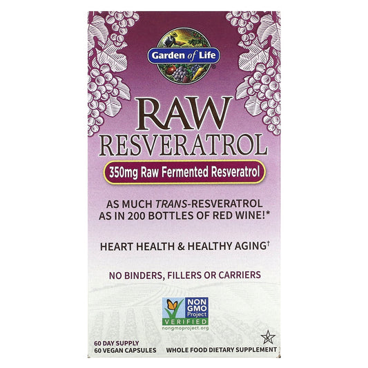 Garden of Life, RAW Resveratrol, 350 mg, 60 Vegan Capsules