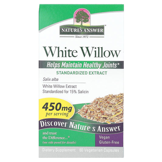 Nature's Answer, White Willow, 450 mg , 60 Vegetarian Capsules