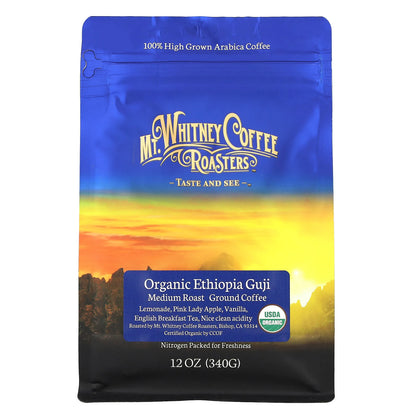 Mt. Whitney Coffee Roasters, Organic Ethiopia Guji, Ground Coffee, Medium Roast, 12 oz (340 g)