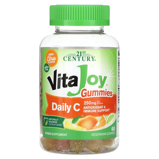 21st Century, VitaJoy, Daily C Gummies, Citrus, 250 mg, 60 Vegetarian Gummies (125 mg per Gummy)