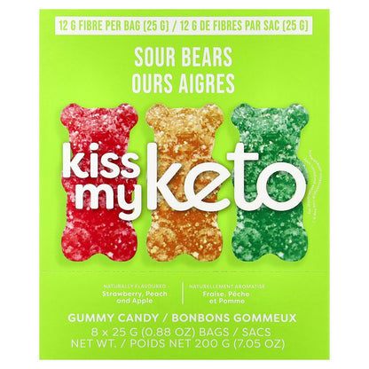 Kiss My Keto, Gummy Candy, Sour Bears, 8 Bags, 0.88 oz (25 g)