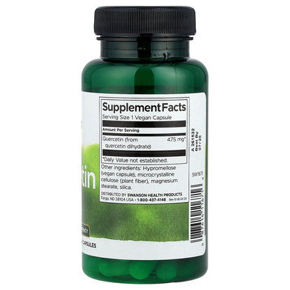 Swanson, Quercetin, High Potency, 475 mg, 60 Vegan Capsules