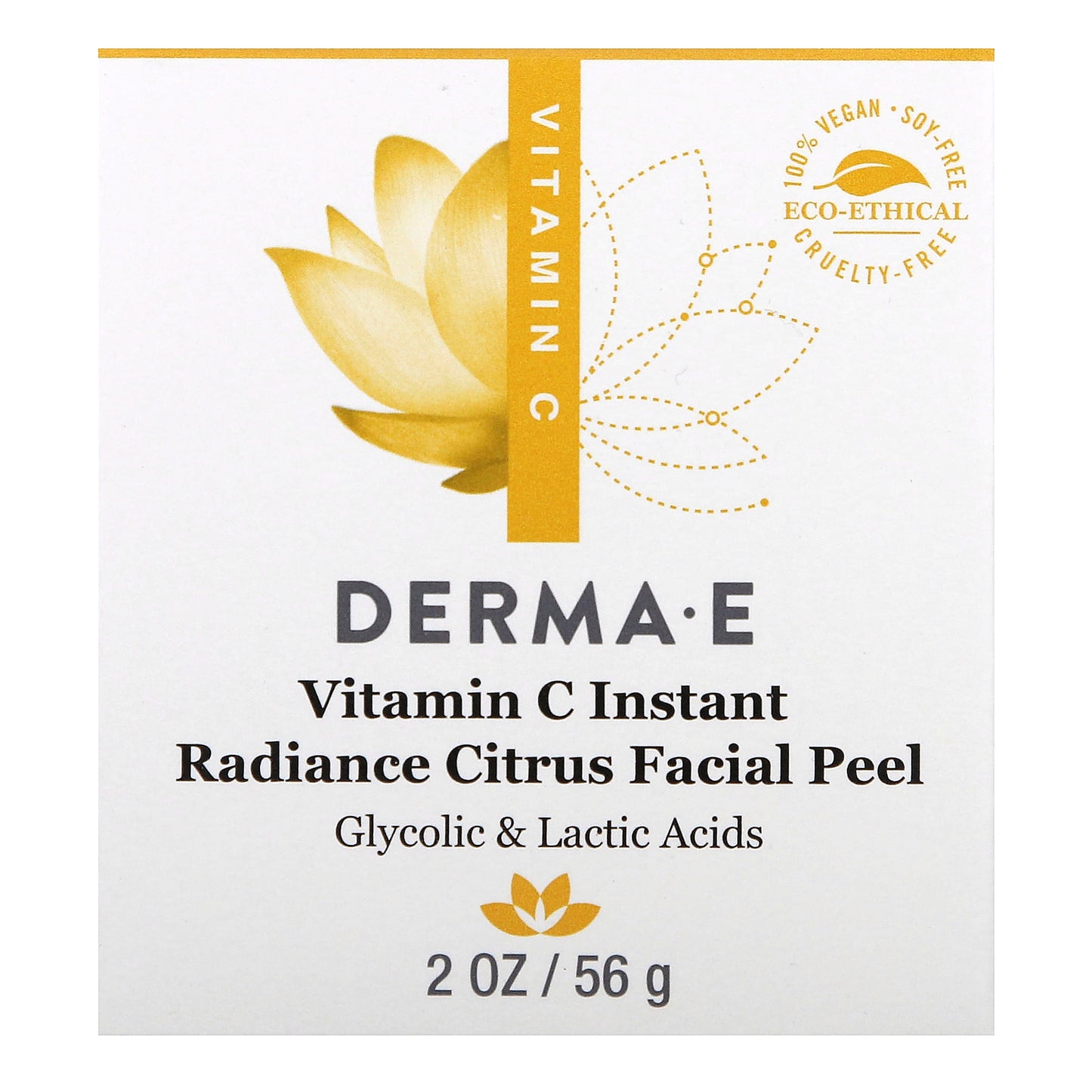 DERMA E, Vitamin C, Instant Radiance Citrus Facial Peel, 2 oz (56 g)