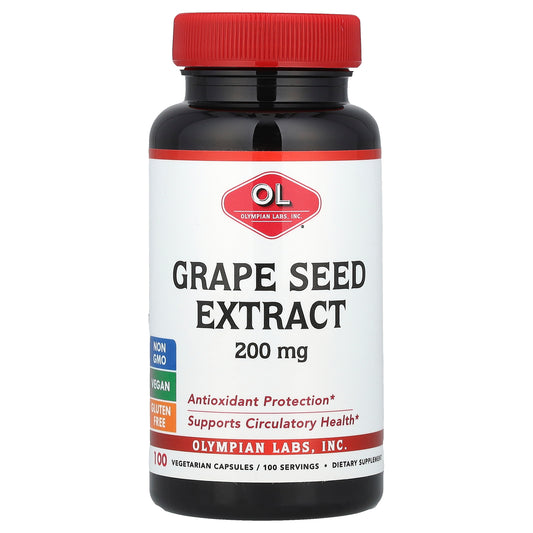 Olympian Labs, Grape Seed Extract, 200 mg, 100 Vegetarian Capsules