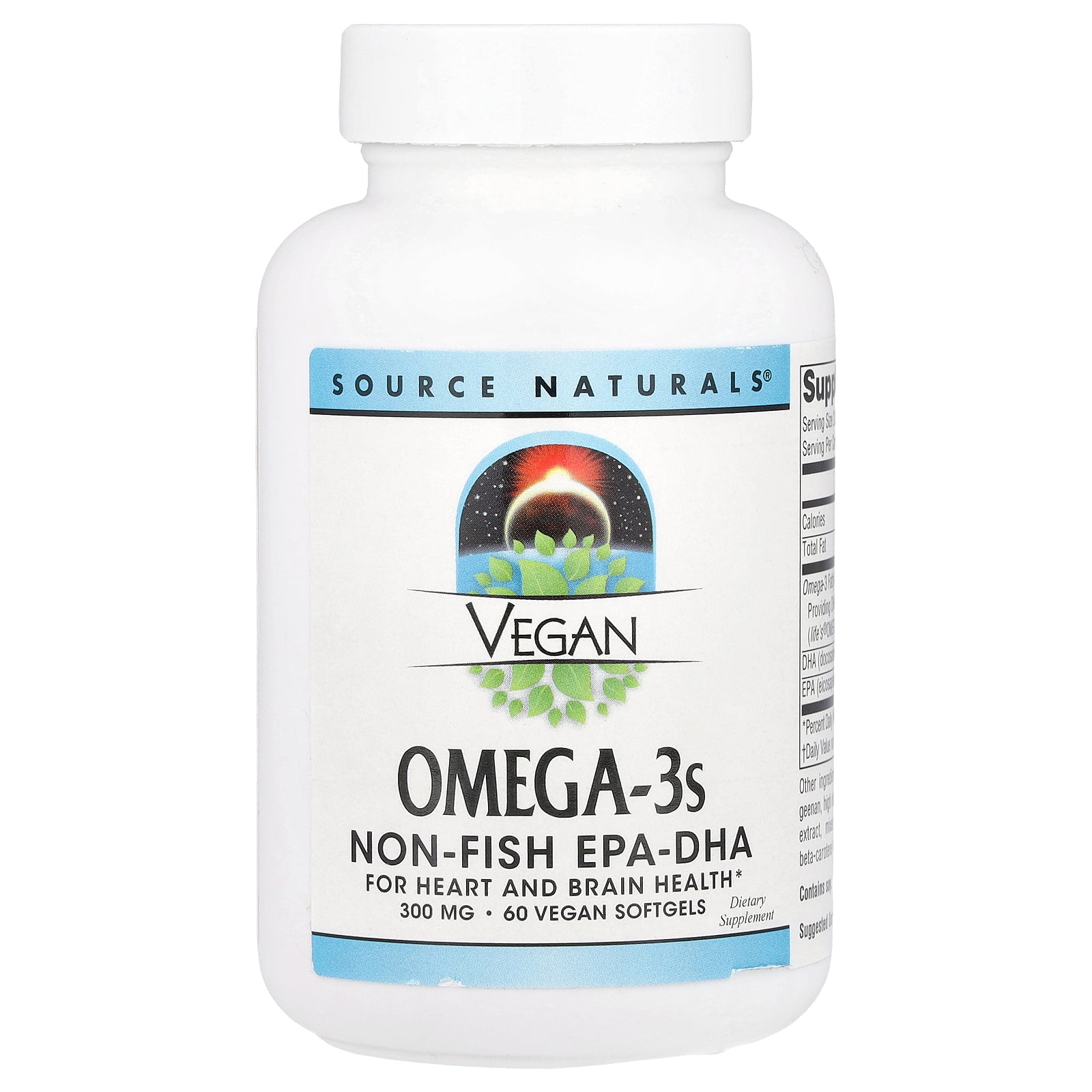 Source Naturals, Vegan Omega-3s, Non-Fish EPA-DHA, 300 mg, 60 Vegan Softgels