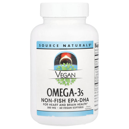 Source Naturals, Vegan Omega-3s, Non-Fish EPA-DHA, 300 mg, 60 Vegan Softgels