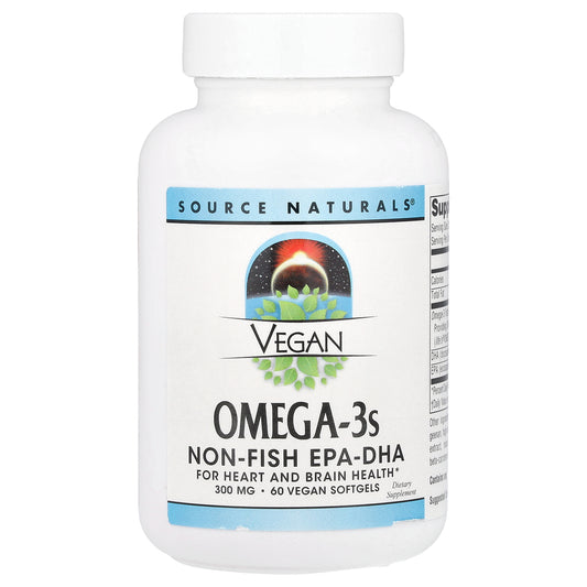 Source Naturals, Vegan Omega-3s, Non-Fish EPA-DHA, 300 mg, 60 Vegan Softgels