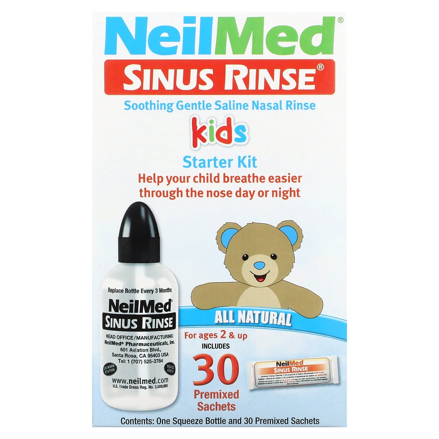 NeilMed, Kids, Sinus Rinse Starter Kit, For Ages 2 & Up, 1 Kit