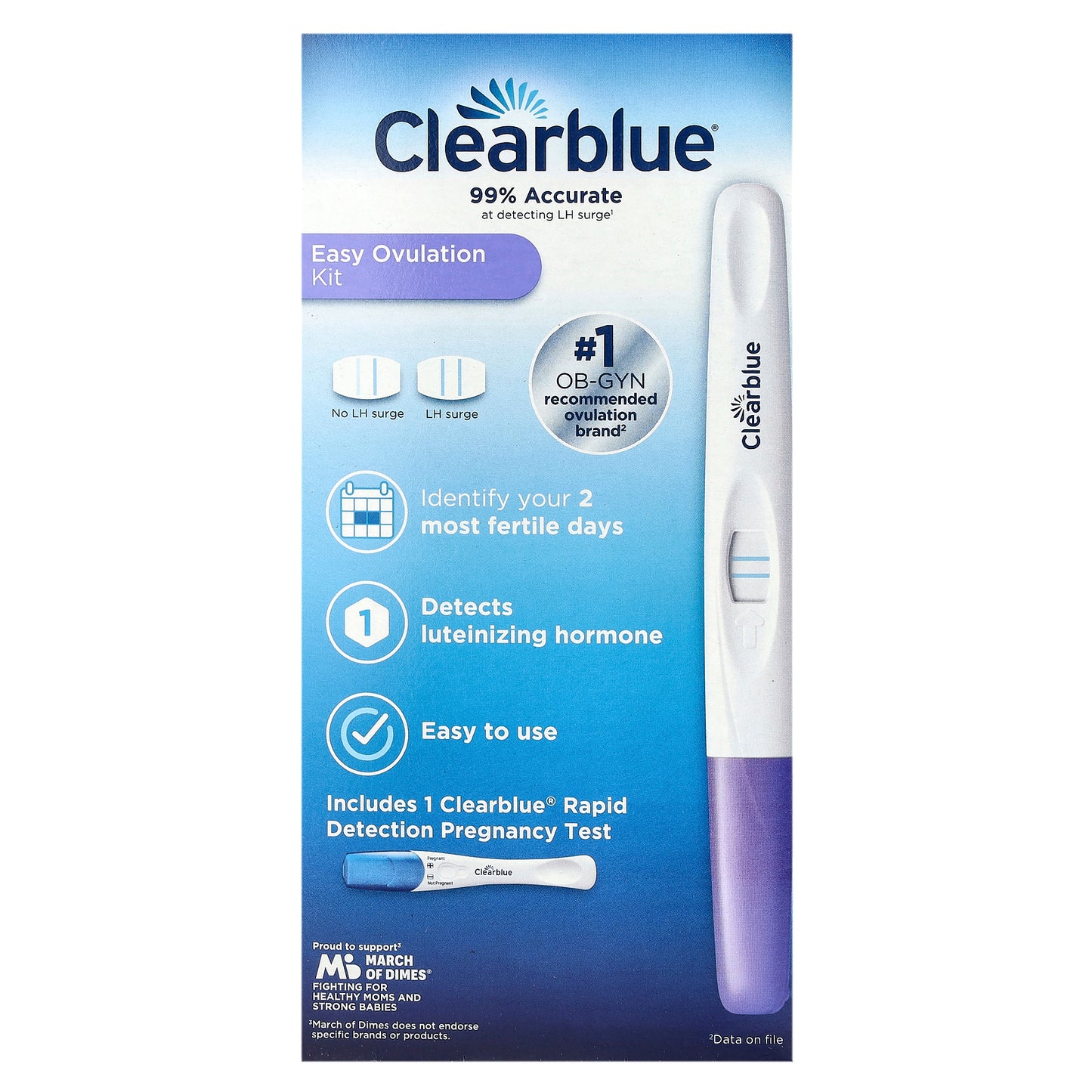 Clearblue, Easy Ovulation Kit, 10 Ovulation Tests + 1 Pregnancy Test