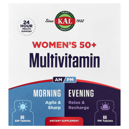 KAL, Women's 50+ Multivitamin, Morning & Evening, 2 Pack, 60 Tablets Each