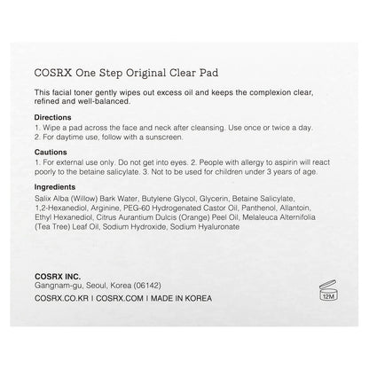 CosRx, One Step,  Original Clear Pad, 70 Pads