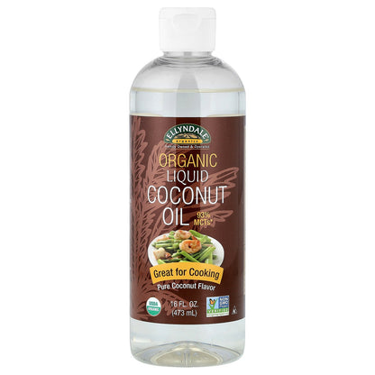 NOW Foods, Ellyndale® Organics, Organic Liquid Coconut Oil, Pure Coconut, 16 fl oz (473 ml)