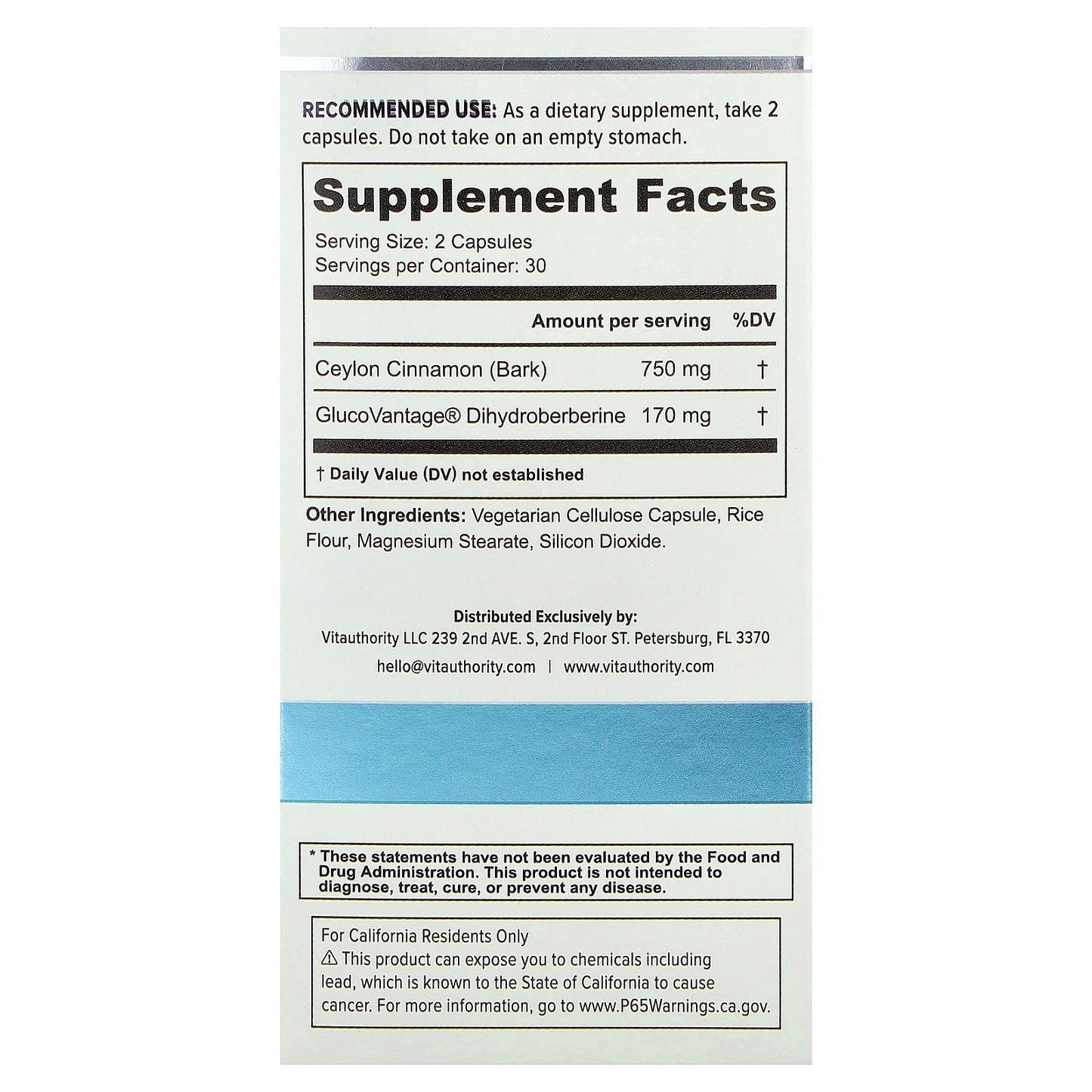 Vitauthority, Berberine +, 60 Vegetarian Capsules