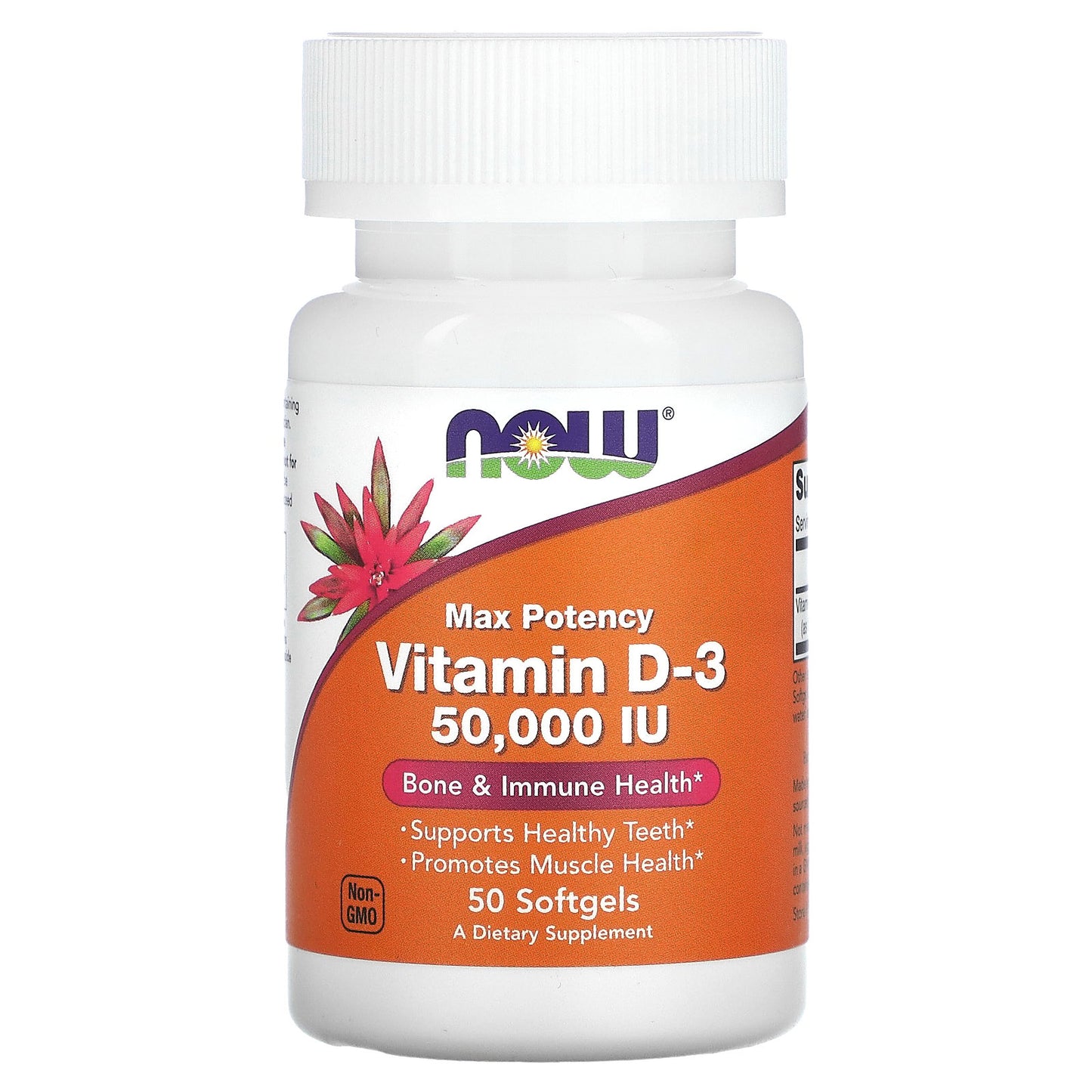 NOW Foods, Vitamin D-3, Max Potency, 50,000 IU, 50 Softgels