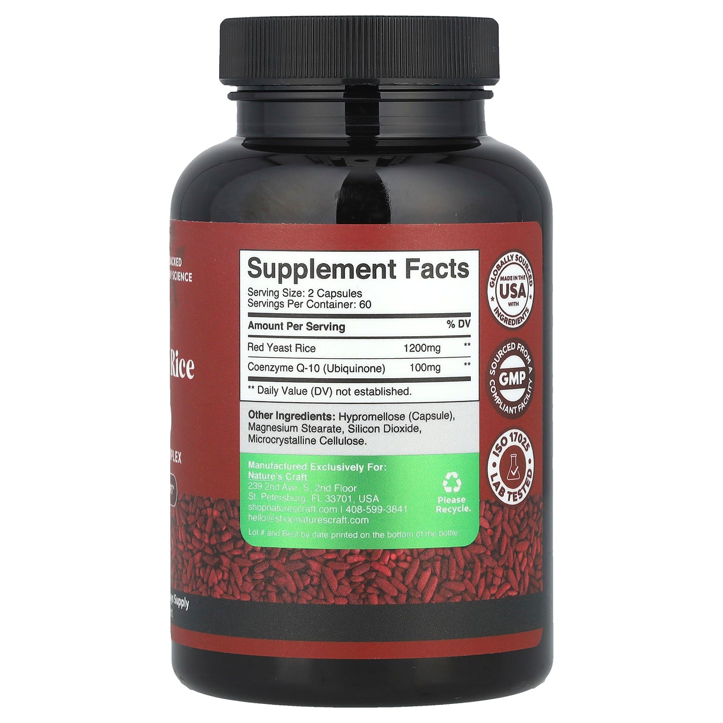 Nature's Craft, Red Yeast Rice + CoQ10, 120 Capsules