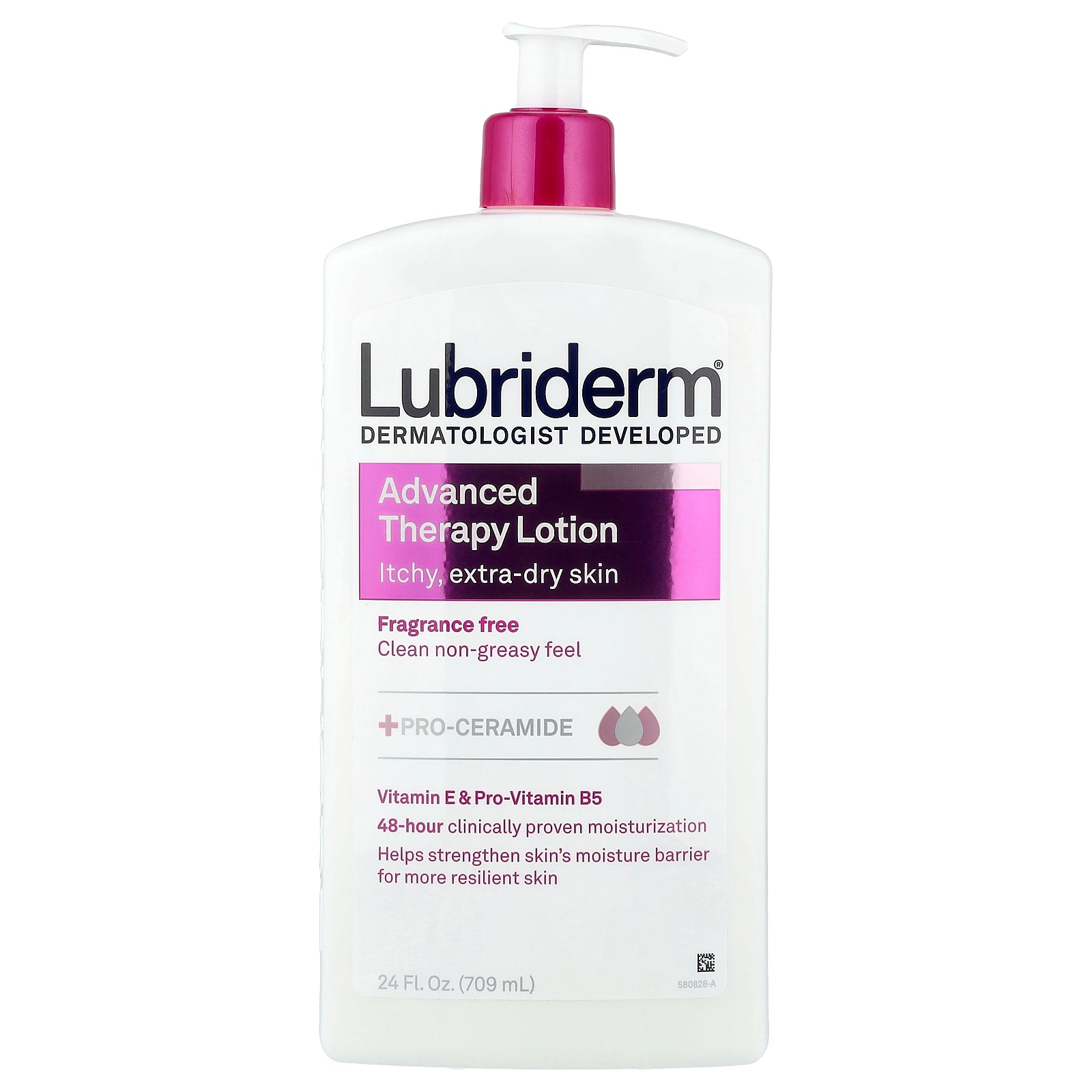 Lubriderm, Advanced Therapy Lotion, Itchy, Extra-Dry Skin, Fragrance Free, 24 fl oz (709 ml)