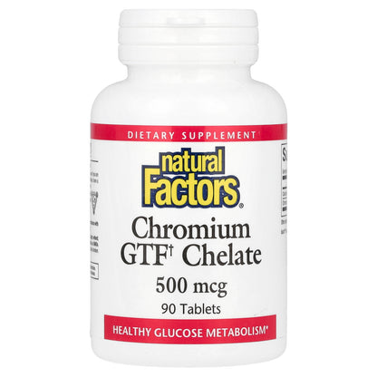 Natural Factors, Chromium GTF Chelate, 500 mcg, 90 Tablets