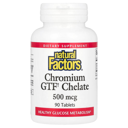 Natural Factors, Chromium GTF Chelate, 500 mcg, 90 Tablets