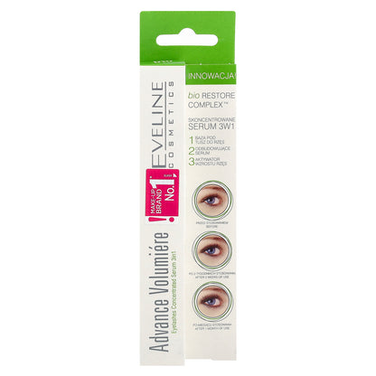 Eveline Cosmetics, Advance Volumiere, Eyelashes Concentrated Serum 3 In 1, 0.35 fl oz (10 ml)