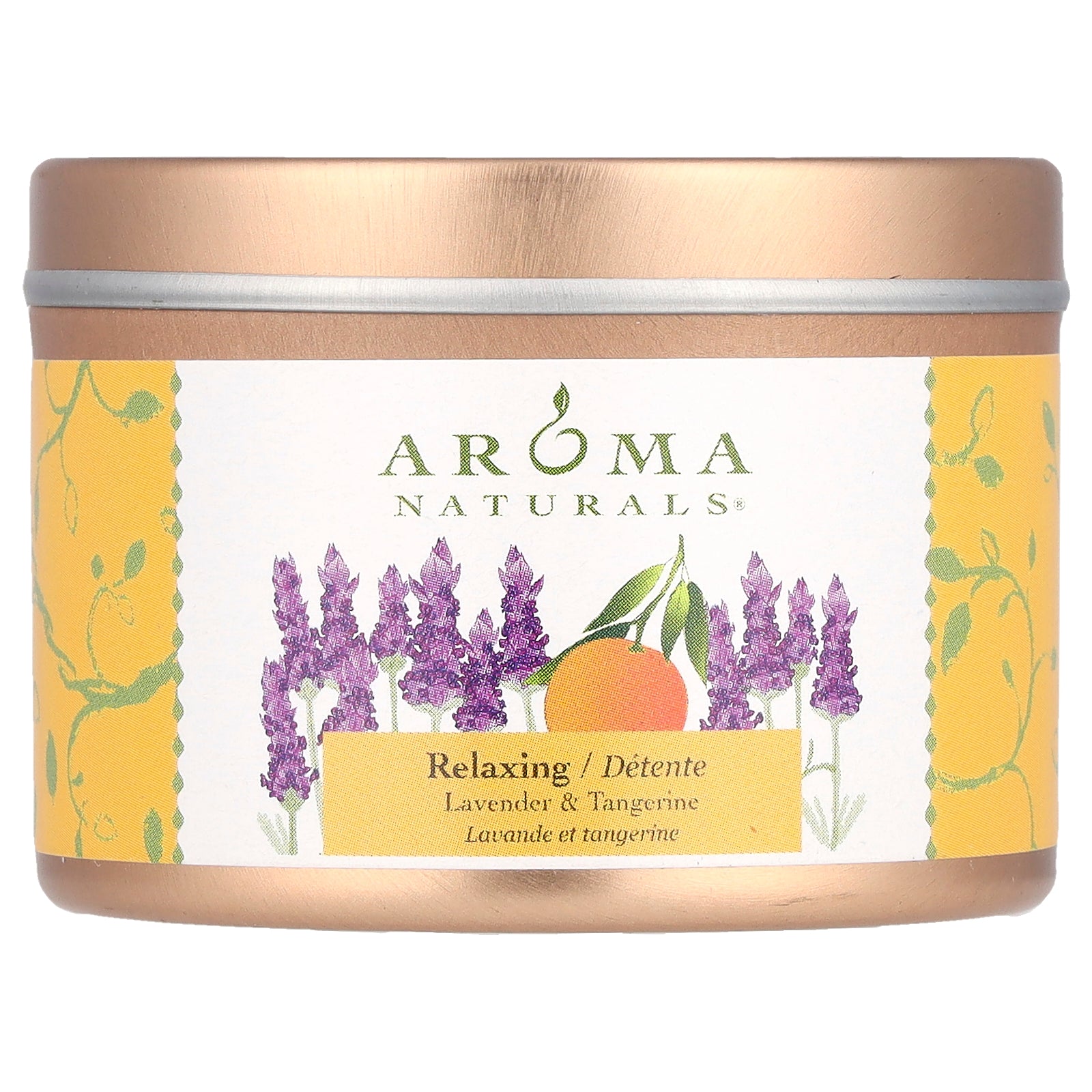 Aroma Naturals, Soy VegePure®, Travel Tin Candle, Relaxing, Lavender & Tangerine, 2.8 oz (79.38 g)