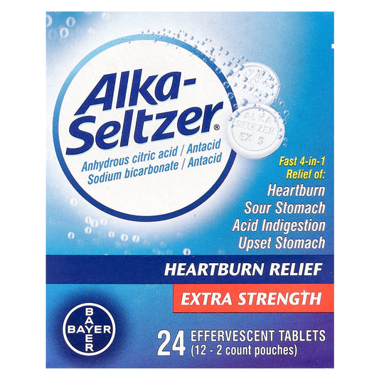 Alka-Seltzer, Heartburn Relief, Extra Strength, 24 Effervescent Tablets