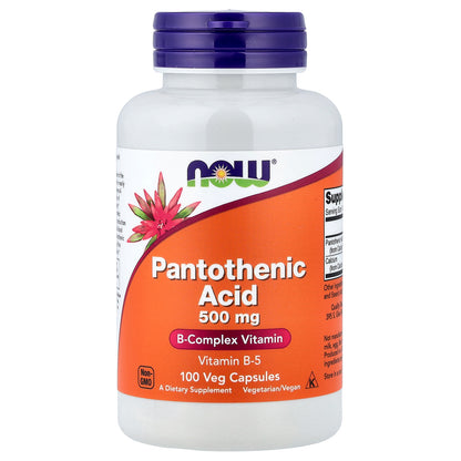 NOW Foods, Pantothenic Acid, 500 mg, 100 Veg Capsules