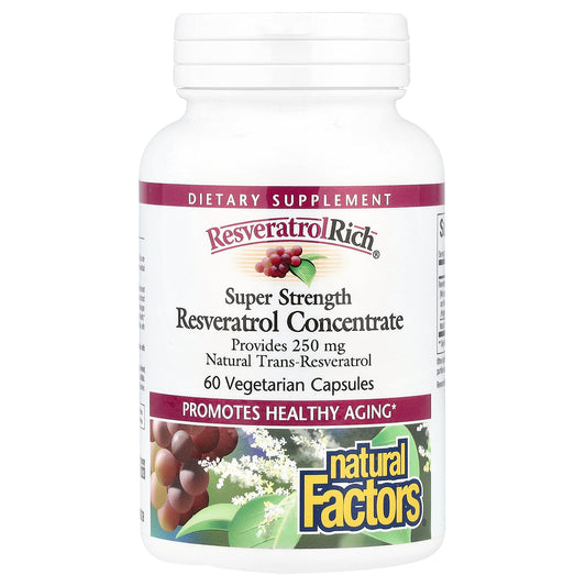 Natural Factors, ResveratrolRich®, Resveratrol Concentrate, Super Strength, 60 Vegetarian Capsules