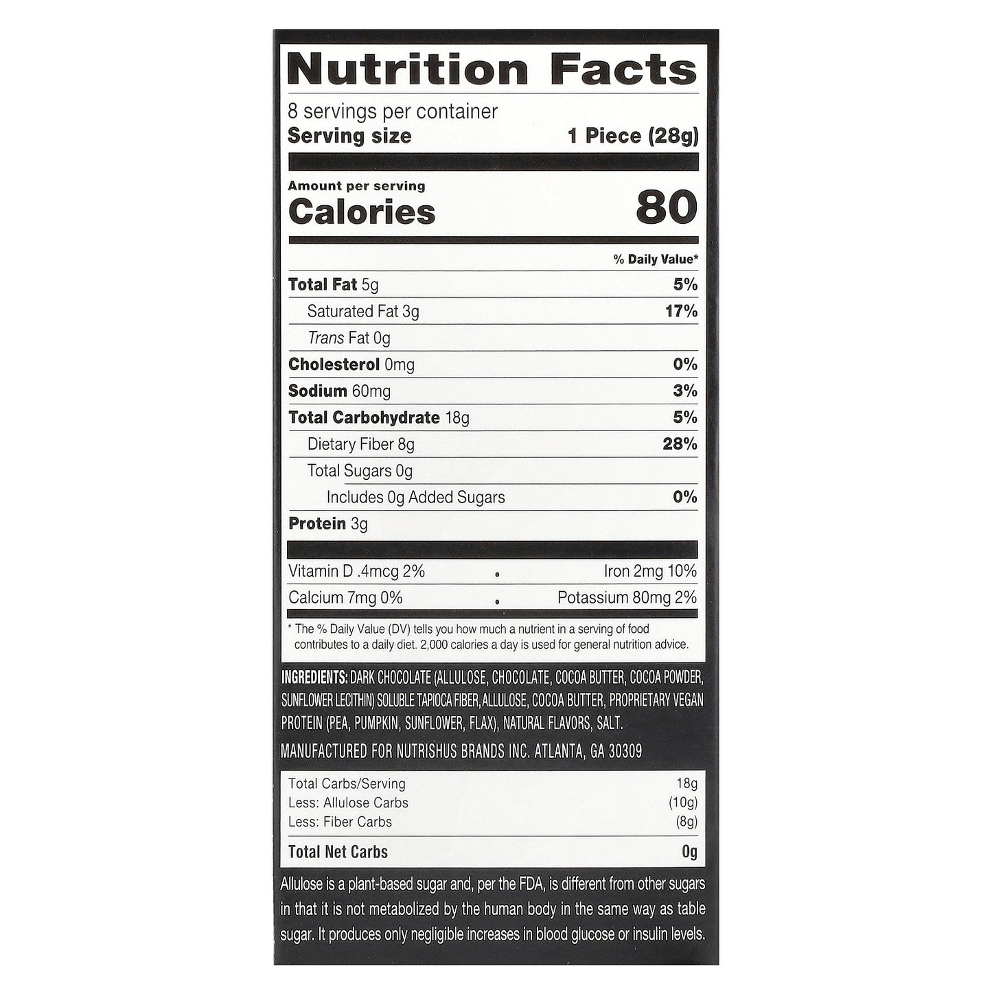 RxSugar, Swealthy Snax, Snack Bars, Vanilla Creme, 8 Packs, 1 oz (28 g) Each