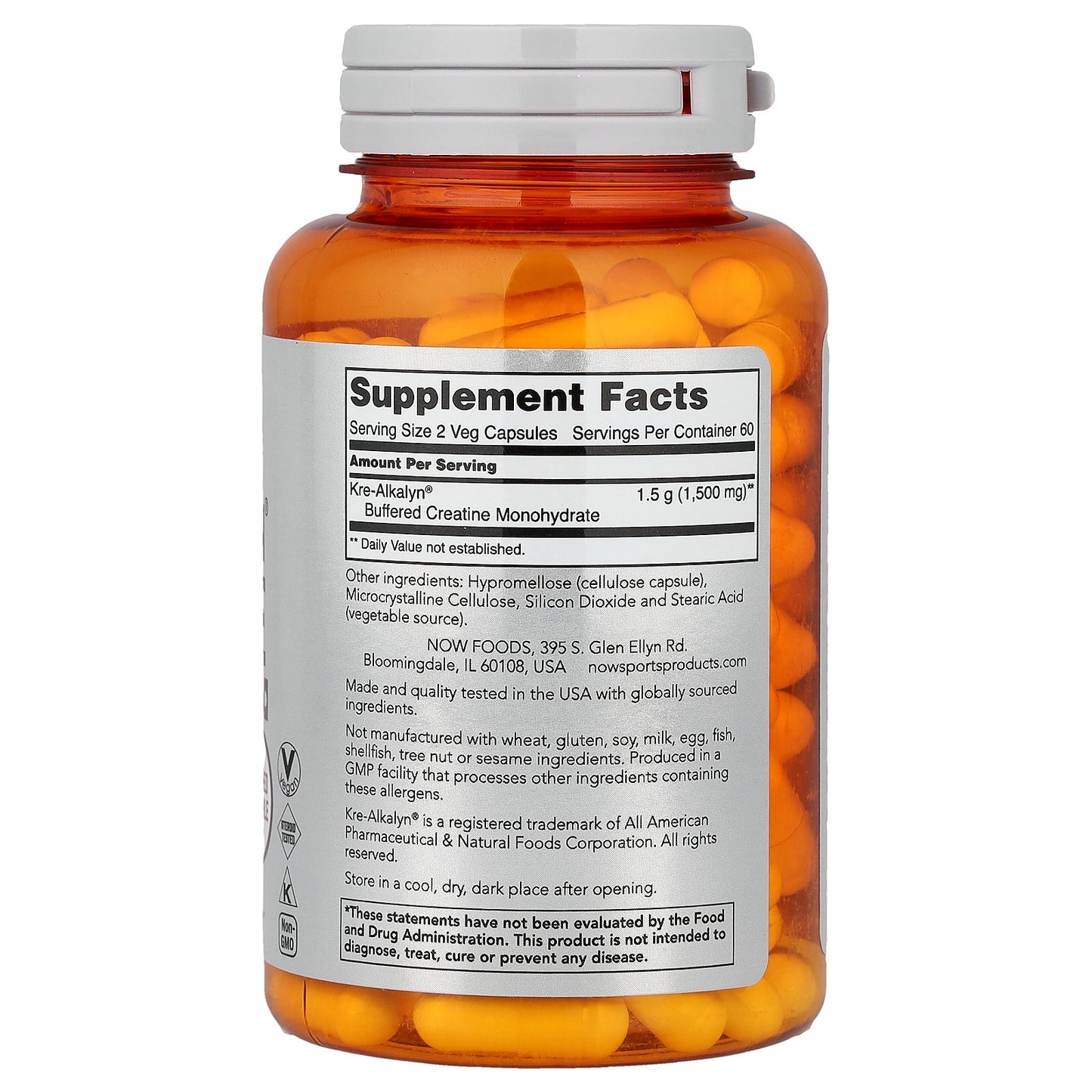 NOW Foods, Sports, Kre-Alkalyn Creatine, 750 mg, 120 Capsules