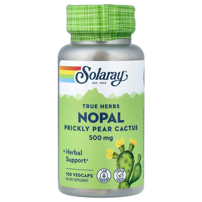 Solaray, True Herbs, Nopal, Prickly Pear Cactus, 500 mg, 100 VegCaps