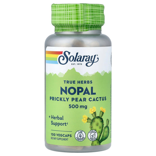 Solaray, True Herbs, Nopal, Prickly Pear Cactus, 500 mg, 100 VegCaps