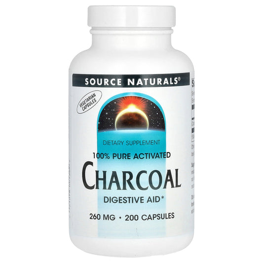 Source Naturals, 100% Pure Activated Charcoal, 260 mg , 200 Capsules