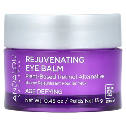 Andalou Naturals, Rejuvenating Eye Balm, Plant-Based Retinol Alternative, 0.45 oz (13 g)