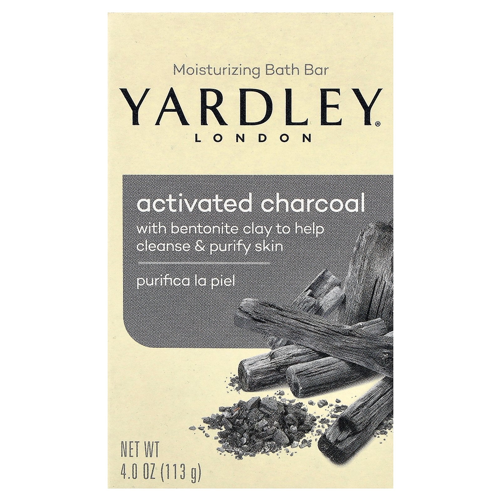Yardley London, Moisturizing Bath Bar Soap, Activated Charcoal, 4 oz (113 g)