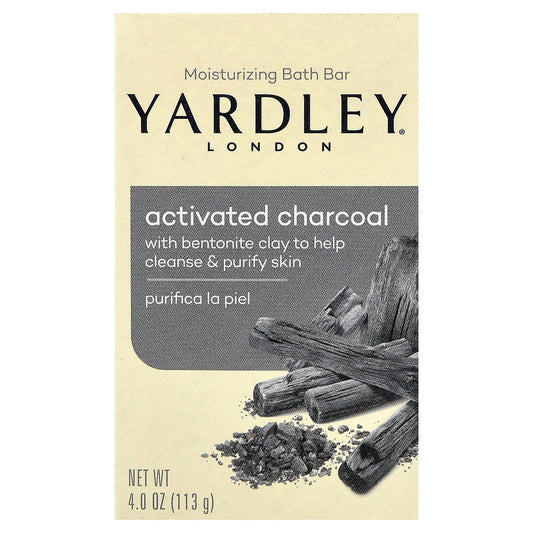 Yardley London, Moisturizing Bath Bar Soap, Activated Charcoal, 4 oz (113 g)