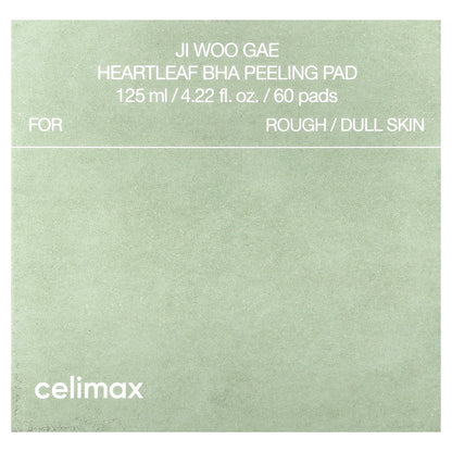 Celimax, Ji Woo GAE Heartleaf BHA Peeling Pad, 60 Pads, 4.22 fl oz (125 ml)