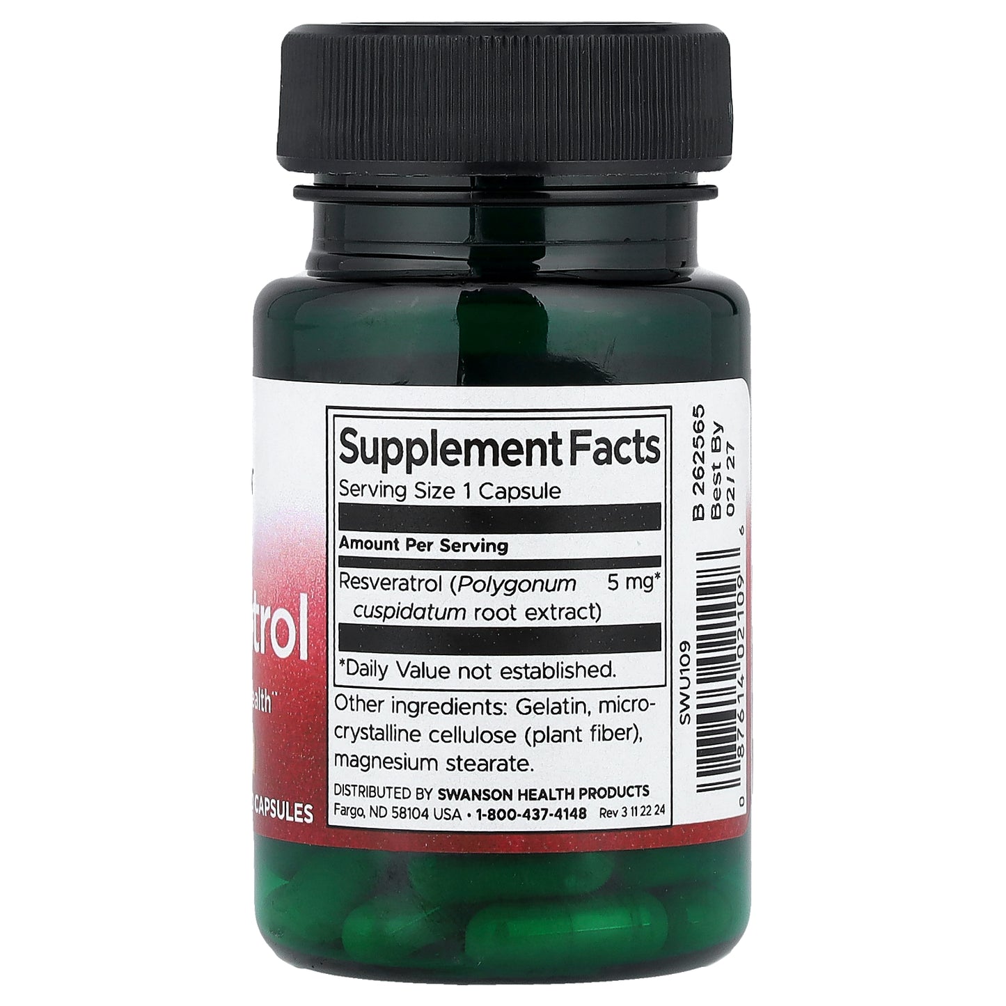 Swanson, Resveratrol, 5 mg, 60 Capsules
