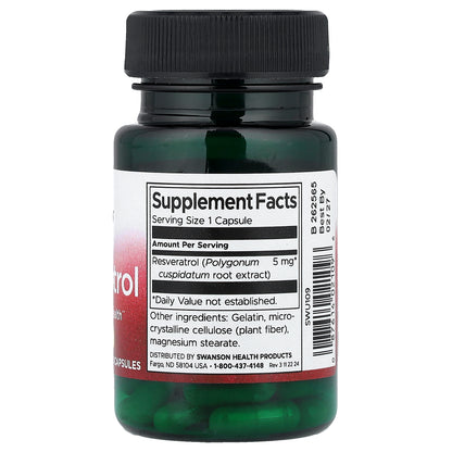 Swanson, Resveratrol, 5 mg, 60 Capsules