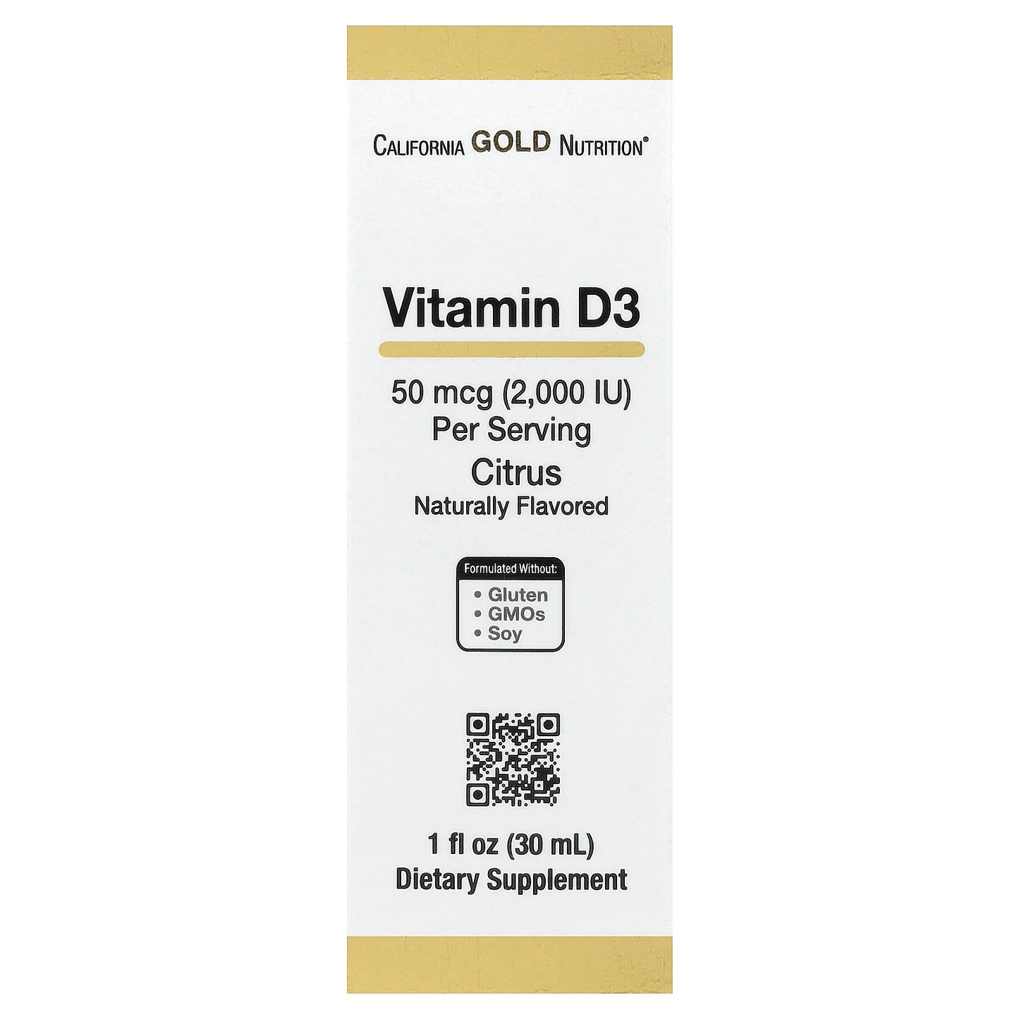 California Gold Nutrition, Vitamin D3, Citrus, 1 fl oz (30 ml)